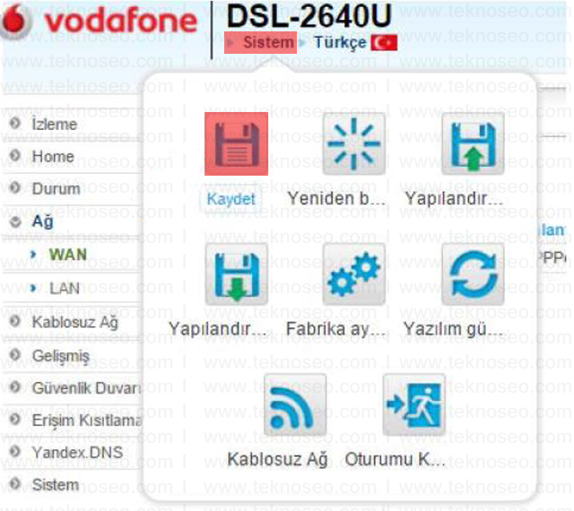 Vodafone D-Link DSL-2640U Arayüz Giriş Parolası, Vodafone D-Link DSL-2640U Kablosuz Ayarları, Vodafone D-Link DSL-2640U Modem Kurulumu, Vodafone D-Link DSL-2640U Sıfırlama
