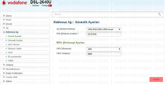 Vodafone D-Link DSL-2640U Arayüz Giriş Parolası, Vodafone D-Link DSL-2640U Kablosuz Ayarları, Vodafone D-Link DSL-2640U Modem Kurulumu, Vodafone D-Link DSL-2640U Sıfırlama