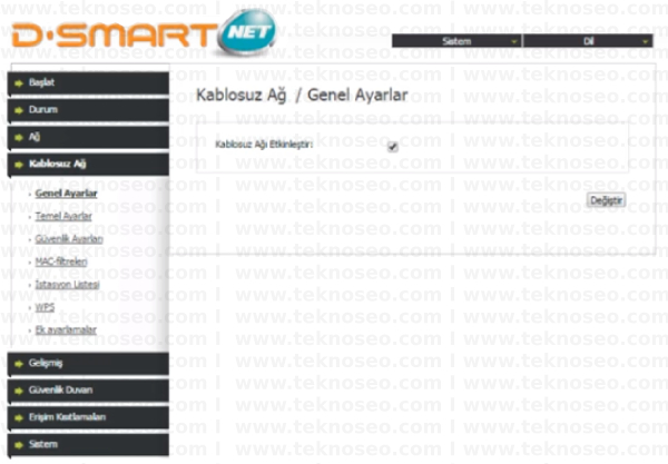 D-Smart D-Link DSL-2640U Arayüz Giriş Parolası, D-Smart D-Link DSL-2640U Kablosuz Ayarlar, D-Smart D-Link DSL-2640U Modem Kurulumu, D-Smart D-Link DSL-2640U Sıfırlama