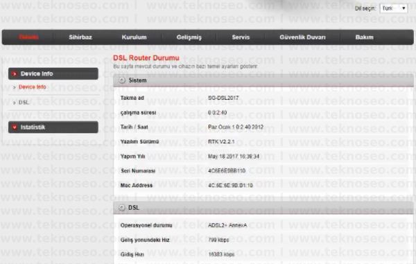 Everest SG-DSL2017 Arayüz Giriş Parolası, Everest SG-DSL2017 Modem Kurulumu, Everest SG-DSL2017 Kablosuz Ayarlar, Everest SG-DSL2017 Sıfırlama
