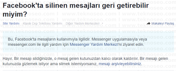 Facebook verilerinin bir kopyasını indirmek, Facebook mesajlarını arşivlemek, Facebook'ta silinen mesajları geri getirmek, Facebook'ta silinen fotoğraflar çekmek
