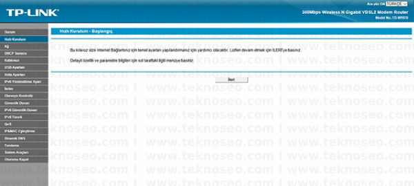 TP-Link TD-W9970 Arayüz Giriş Şifresi, TP-Link TD-W9970 Modem Kurulumu, TP-Link TD-W9970 Kablosuz Ayarlar, TP-Link TD-W9970 Sıfırlama