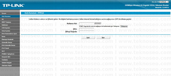 TP-Link TD-W9970 Arayüz Giriş Şifresi, TP-Link TD-W9970 Modem Kurulumu, TP-Link TD-W9970 Kablosuz Ayarlar, TP-Link TD-W9970 Sıfırlama