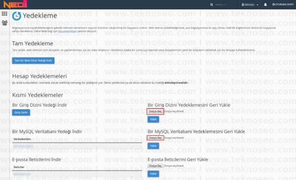 WordPress Backup, WordPress Yedekleme Geri Yükleme, FTP Yedekleme, CPanel üzerinden Yedekleme, CPanel üzerinden Yedekleme Geri Yükleme